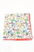 画像2: ヴィヴィアンウエストウッド 中古 / ハンカチーフ  アイボリーアニマル柄×オーブ刺繍  O-26-08-02-062-gd-IG-OS (2)