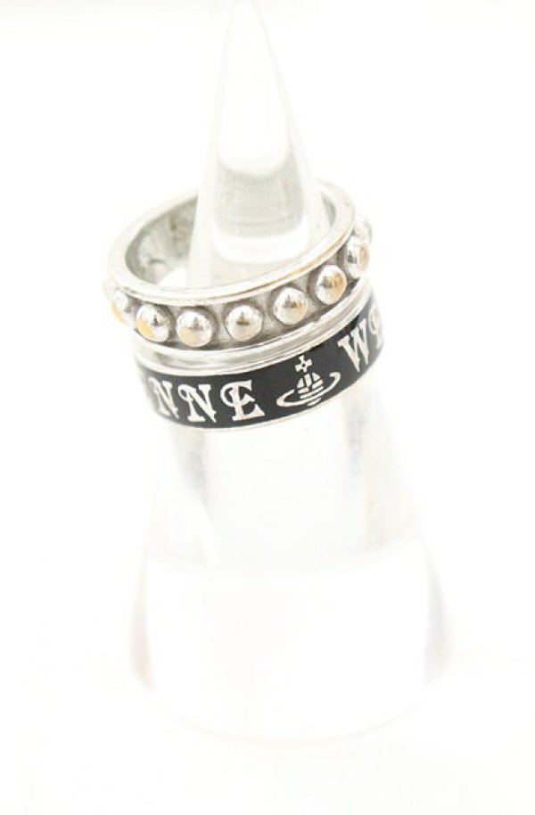画像2: ヴィヴィアンウエストウッド 中古 / MARCELLA RING（マーセラリング） S（約11号） シルバー×ブラック  O-26-08-02-072-rg-IG-OS (2)