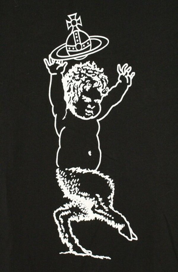 画像2: ヴィヴィアンウエストウッド 中古 / サティアプリントTシャツ XS ブラック  O-26-08-02-007-ts-YM-OS (2)