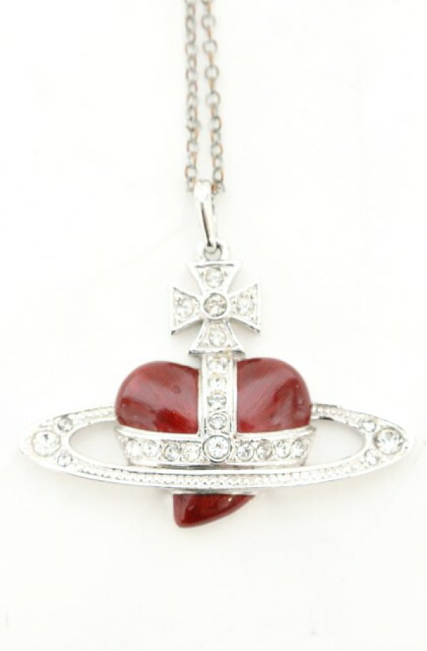 画像6: ヴィヴィアンウエストウッド 中古 / Large Diamante Heart Orb Pendant（ラージディアマンテハートオーブペンダント）  シルバー×レッド  O-26-08-02-075-nl-IG-OS (6)