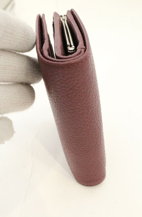 画像3: ヴィヴィアンウエストウッド 中古 / GRAIN LEATHER 口金折リ財布  ワイン  O-26-08-02-088-wa-YM-OS (3)