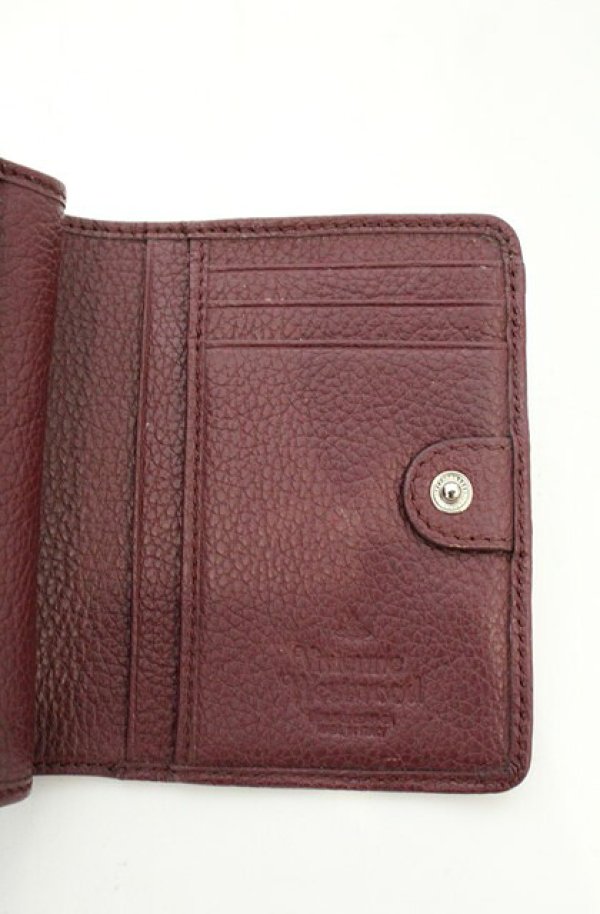 画像7: ヴィヴィアンウエストウッド 中古 / GRAIN LEATHER 口金折リ財布  ワイン  O-26-08-02-088-wa-YM-OS (7)