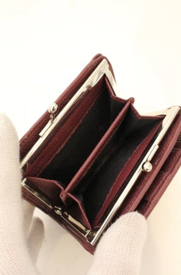 画像8: ヴィヴィアンウエストウッド 中古 / GRAIN LEATHER 口金折リ財布  ワイン  O-26-08-02-088-wa-YM-OS (8)