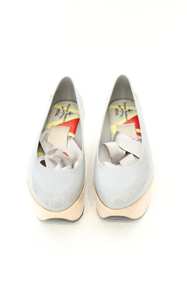 画像2: ヴィヴィアンウエストウッド×Melissa 中古 / メリッサロッキンホースバレリーナ JPN22cm グレー  O-26-08-02-099-sh-IG-OS (2)