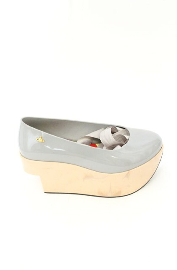 画像4: ヴィヴィアンウエストウッド×Melissa 中古 / メリッサロッキンホースバレリーナ JPN22cm グレー  O-26-08-02-099-sh-IG-OS (4)