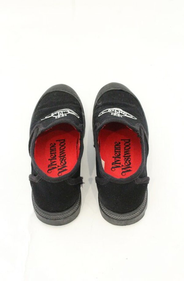 画像3: ヴィヴィアンウエストウッド 中古 / SIMIAN SLIPON スリッポン シューズ 37（約24cm） ブラック  O-26-08-02-100-sh-YM-OS (3)