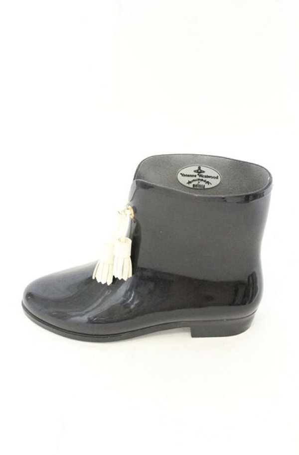 画像4: ヴィヴィアンウエストウッド×Melissa 中古 / レインブーツ JPN24 1/2cm ブラック  O-26-08-02-104-sh-IG-OS (4)