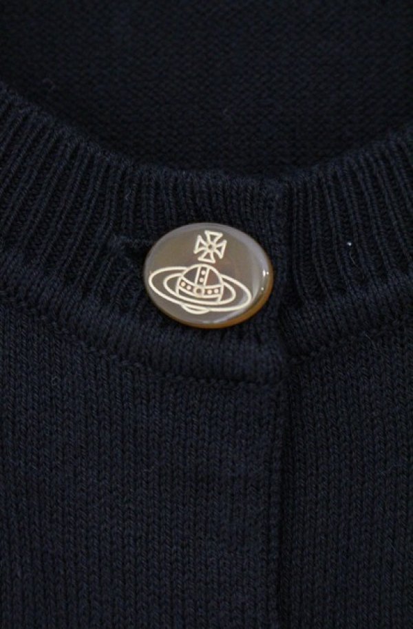 画像2: ヴィヴィアンウエストウッド 中古 / カラーオーブ刺繍カーディガン L ブラック  O-26-08-02-002-to-YM-OS (2)