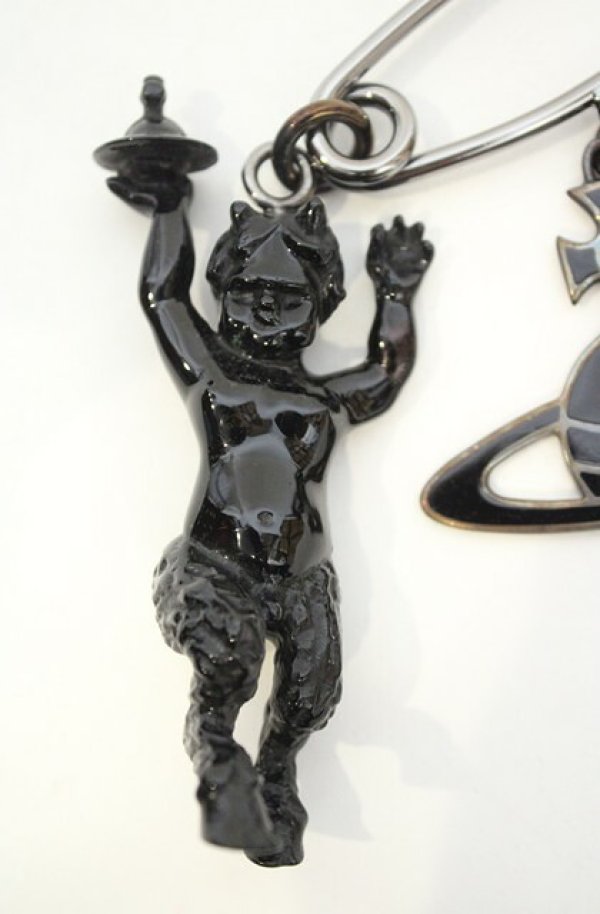 画像2: ヴィヴィアンウエストウッド 中古 / GIANT SATYR SAFETY PINS （ジャイアントサティアセーフティーピン）  ブラックｘガンメタル  O-26-08-16-020-ac-YM-OS (2)