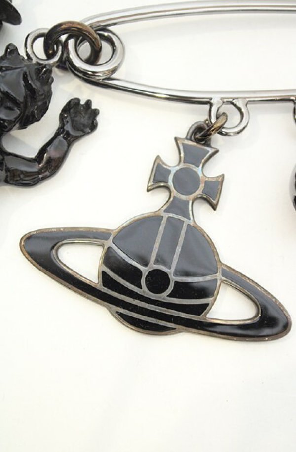 画像3: ヴィヴィアンウエストウッド 中古 / GIANT SATYR SAFETY PINS （ジャイアントサティアセーフティーピン）  ブラックｘガンメタル  O-26-08-16-020-ac-YM-OS (3)