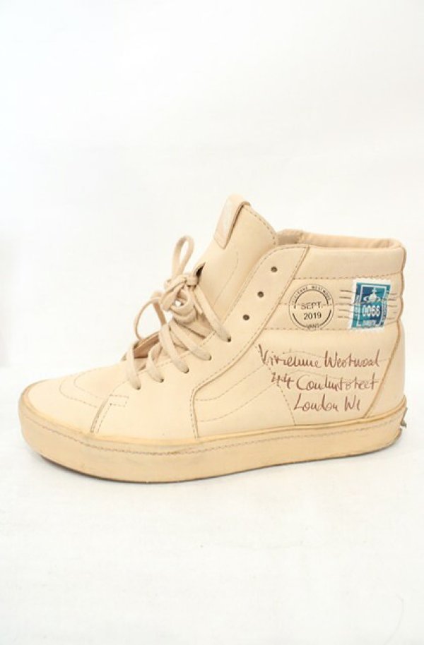 画像4: ヴィヴィアンウエストウッド 中古 / ×VANS SK8-HI ハイカットスニーカー 23.5cm ベージュ  O-26-08-16-058-sh-YM-OS (4)