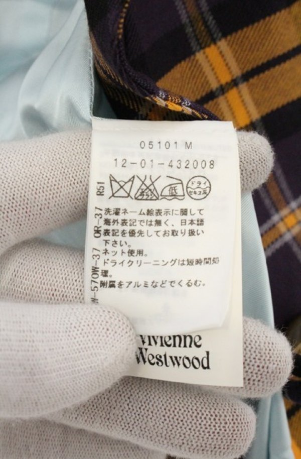 画像11: ヴィヴィアンウエストウッド 中古 / タータン変形ジャケット＆パンツ 双方38 イエローｘパープル  O-26-08-30-004-su-YM-OS (11)
