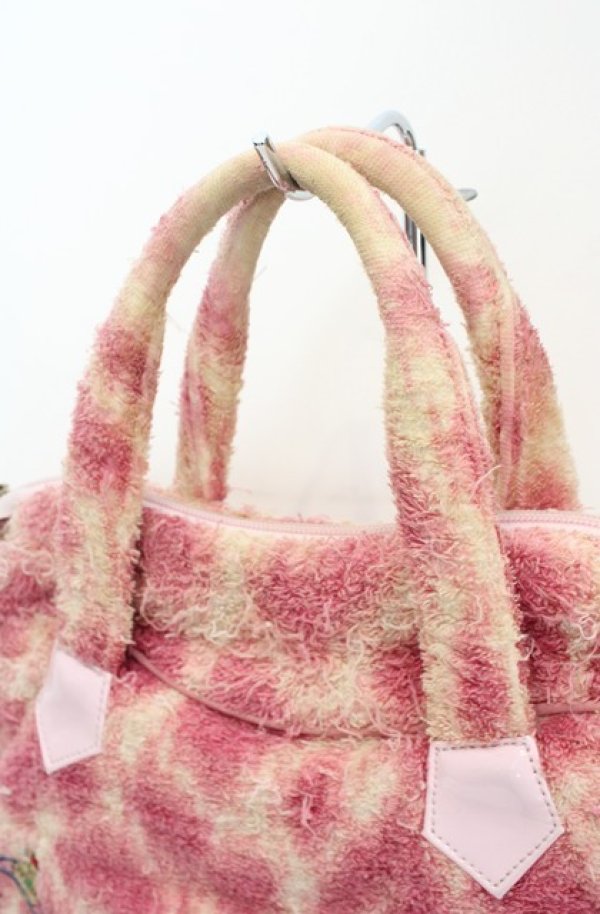 画像4: ヴィヴィアンウエストウッド 中古 / レオパードパイル地バッグ  ピンク  O-26-08-30-1065-ba-IG-OS (4)
