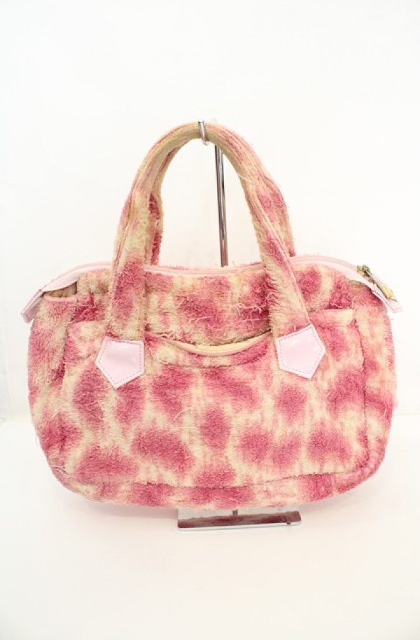 画像7: ヴィヴィアンウエストウッド 中古 / レオパードパイル地バッグ  ピンク  O-26-08-30-1065-ba-IG-OS (7)