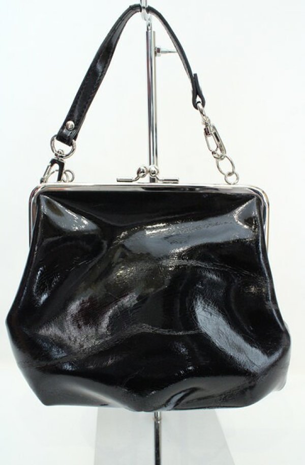 画像3: ヴィヴィアンウエストウッド 中古 / GRANNY FRAME PURSE エナメルガマ口バッグ  ブラック  O-26-08-30-1068-ba-IG-OS (3)