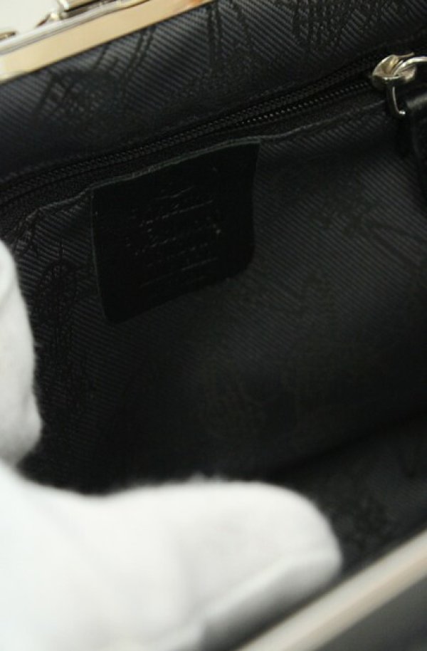画像6: ヴィヴィアンウエストウッド 中古 / GRANNY FRAME PURSE エナメルガマ口バッグ  ブラック  O-26-08-30-1068-ba-IG-OS (6)