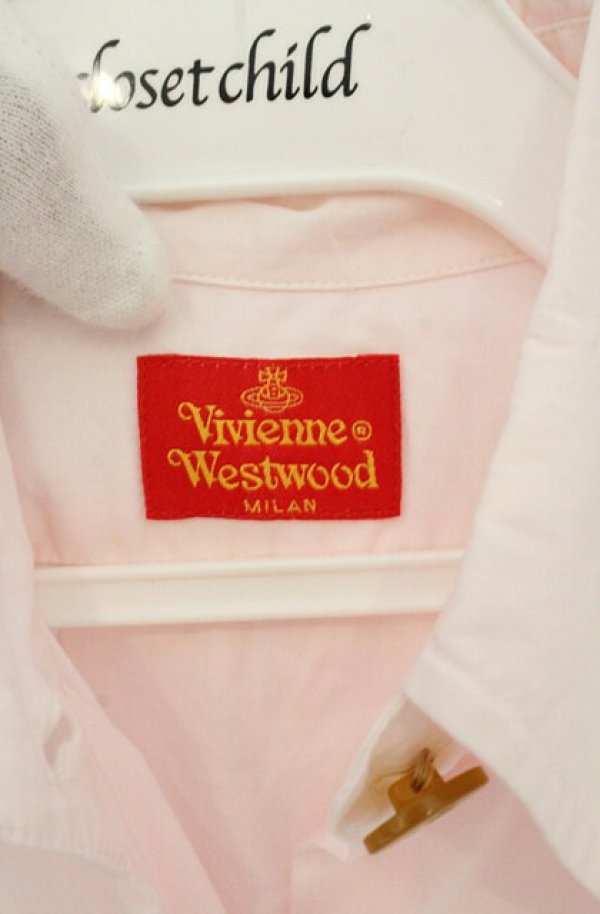 画像4: ヴィヴィアンウエストウッド 中古 / カラーオーブ刺繍サイドスリットシャツ  ピンク  O-26-08-30-1007-bl-YM-OS (4)