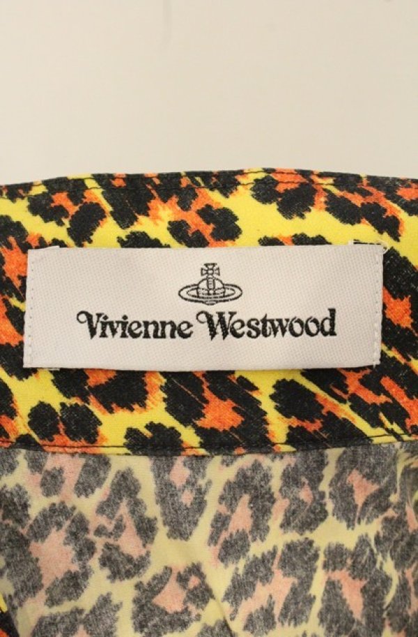 画像6: ヴィヴィアンウエストウッド 中古 / Tie-neck Leopard Dress （ボウタイレオパードドレス） S イエロー×ブラウン  O-26-08-30-1013-op-IG-OS (6)