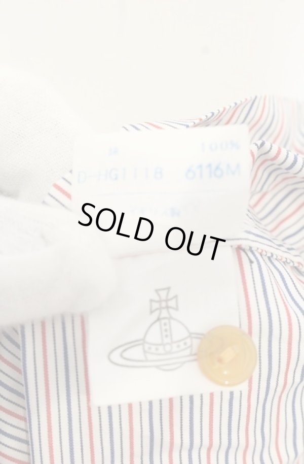 画像6: ヴィヴィアンウエストウッド 中古 / スモック刺繍シャツワンピース I ホワイト×ブルー×レッド  O-26-09-06-021-op-IG-OS (6)