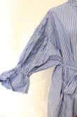 画像2: ヴィヴィアンウエストウッド 中古 / ギャザーゴムストライプシャツドレス 00 ブルー  O-26-09-06-022-op-IG-OS (2)