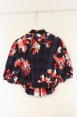 画像8: ANGLOMANIA 中古 / フラワーブロケードドルマンショートスリーブジャケット 38 レッドｘネイビー  O-26-09-06-026-jc-YM-OS (8)