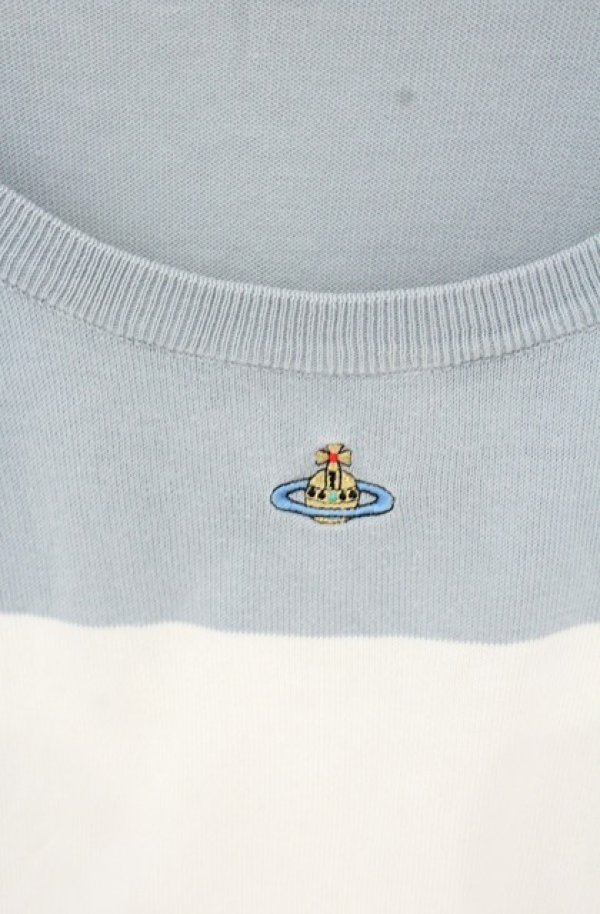 画像2: ヴィヴィアンウエストウッド 中古 / カラーオーブ刺繍ブロッキングニットソー L マルチ  O-26-09-06-028-to-YM-OS (2)