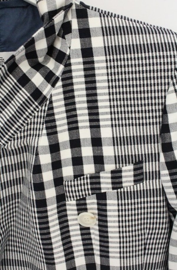 画像2: ヴィヴィアンウエストウッド 中古 / Lelio Plaid ダブルジャケット（レリオプライド） 40 ブラックｘホワイト  O-26-09-06-001-jc-YM-OS (2)