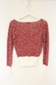 画像3: ヴィヴィアンウエストウッド 中古 / 単色オーブ刺繍ドットUネックトップス 2 レッド×ホワイト  O-26-09-06-035-to-IG-OS (3)
