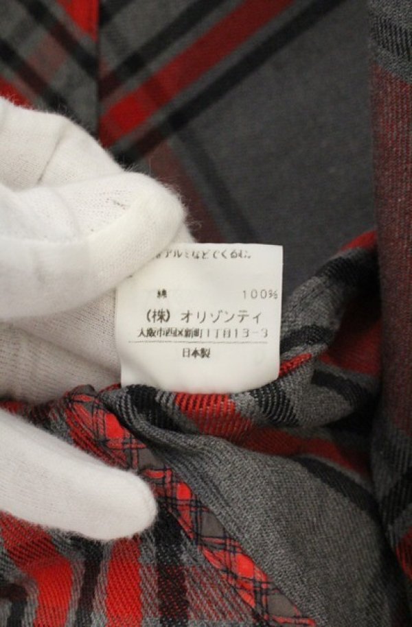 画像6: ヴィヴィアンウエストウッド 中古 / タータンチェックジャケット 2 レッドｘグレー  O-26-09-06-003-jc-YM-OS (6)