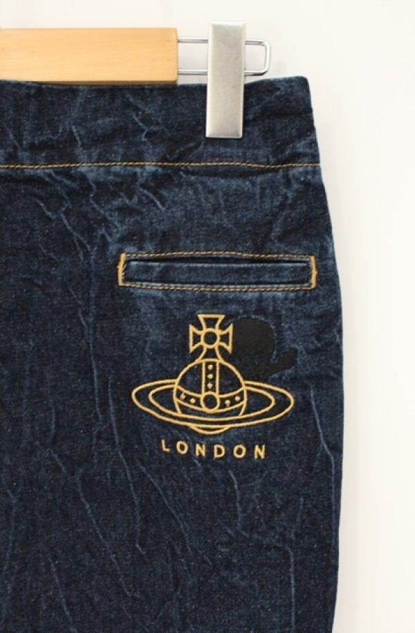 画像2: ヴィヴィアンウエストウッド 中古 / DENIM PLEAT SKIRT（デニムプレートスカート） 27 インディゴ  O-26-09-06-037-sk-IG-OS (2)