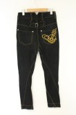 画像3: ヴィヴィアンウエストウッド 中古 / オーブ刺繍ステッチスリムジーンズ パンツ 1 ブラック  O-26-09-06-046-pa-YM-OS (3)