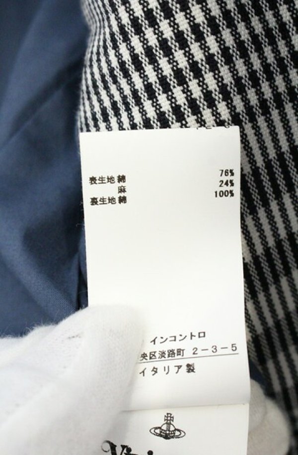 画像5: ヴィヴィアンウエストウッド 中古 / Lelio Plaid ダブルジャケット（レリオプライド） 40 ブラックｘホワイト  O-26-09-06-001-jc-YM-OS (5)