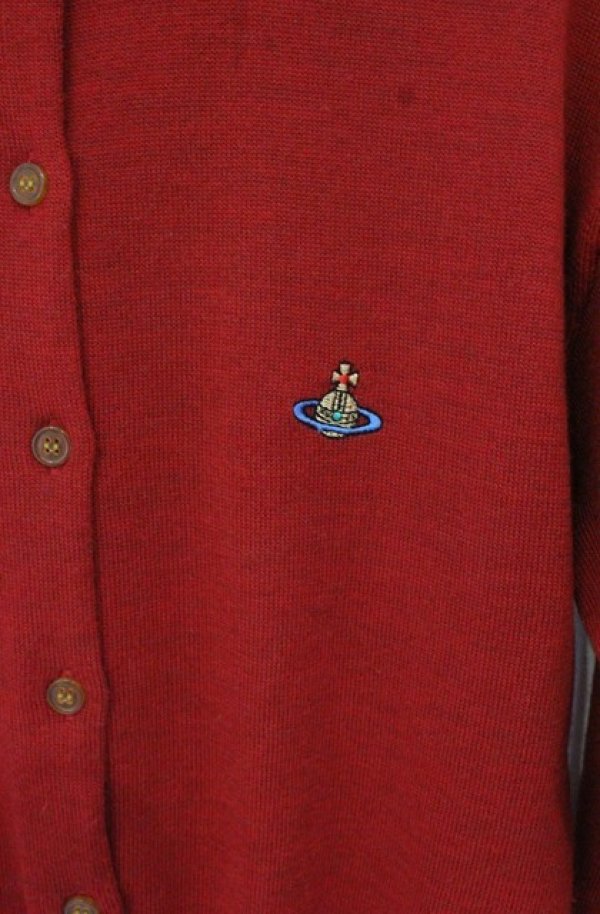 画像3: ヴィヴィアンウエストウッド 中古 / カラーオーブ刺繍カーディガン XS レッド  O-26-09-06-014-to-YM-OS (3)