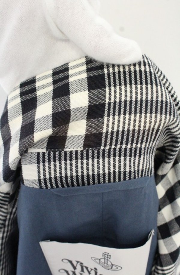 画像9: ヴィヴィアンウエストウッド 中古 / Lelio Plaid ダブルジャケット（レリオプライド） 40 ブラックｘホワイト  O-26-09-06-001-jc-YM-OS (9)