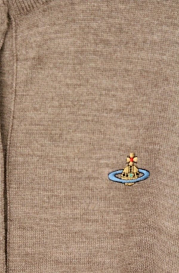 画像2: ヴィヴィアンウエストウッド 中古 / カラーオーブ刺繍ロングカーディガン M ライトブラウン  O-26-09-20-021-to-YM-OS (2)