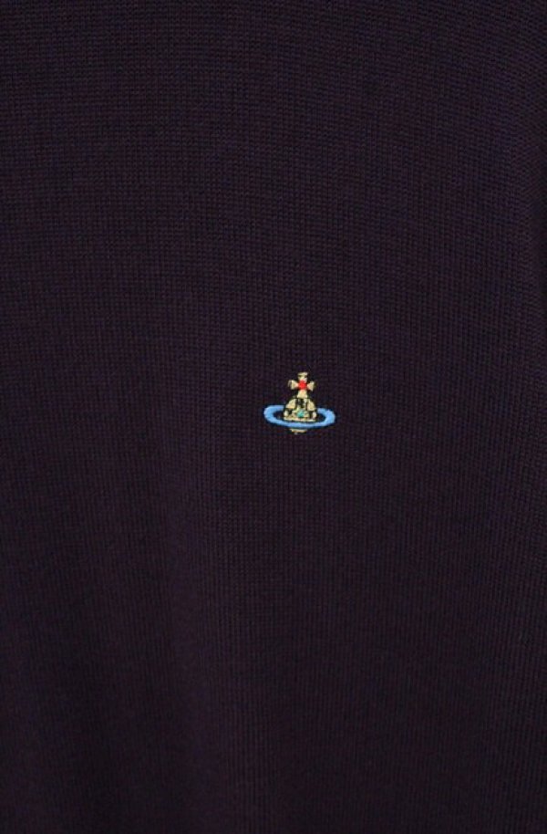 画像2: ヴィヴィアンウエストウッド 中古 / カラーオーブ刺繍ニットソー M パープル  O-26-09-20-027-to-YM-OS (2)