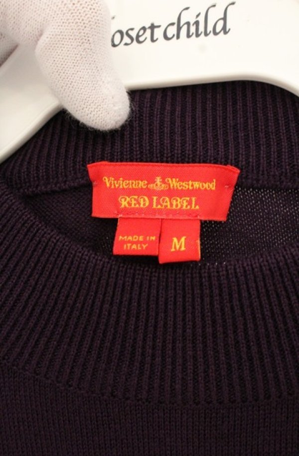 画像4: ヴィヴィアンウエストウッド 中古 / カラーオーブ刺繍ニットソー M パープル  O-26-09-20-027-to-YM-OS (4)