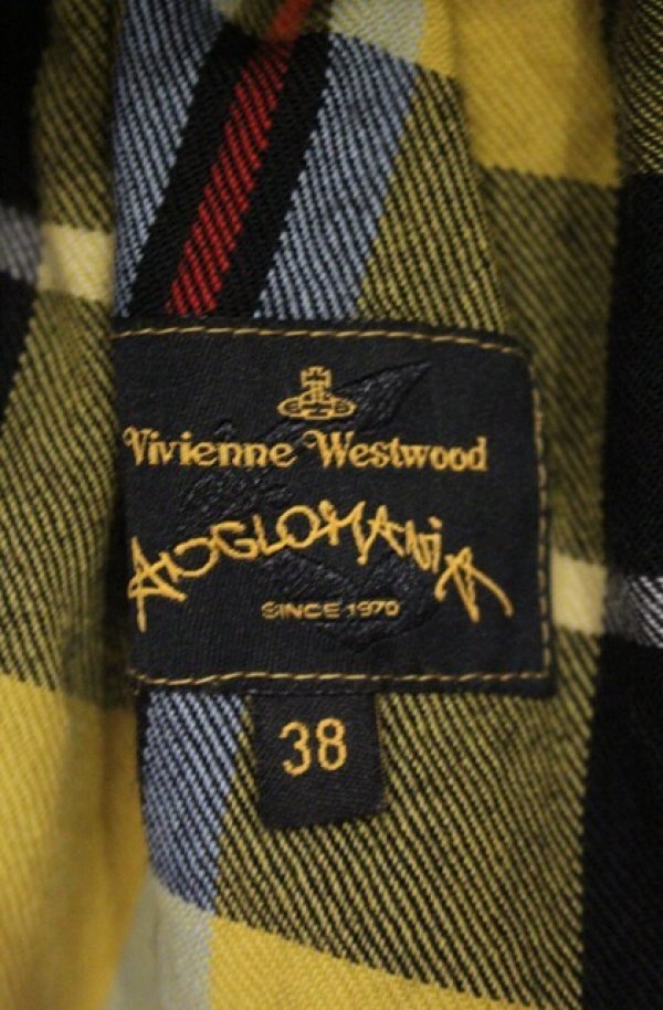 画像6: ANGLOMANIA 中古 / タータンチェック変形スカート 38 イエロー  O-26-10-04-021-sk-YM-OS (6)