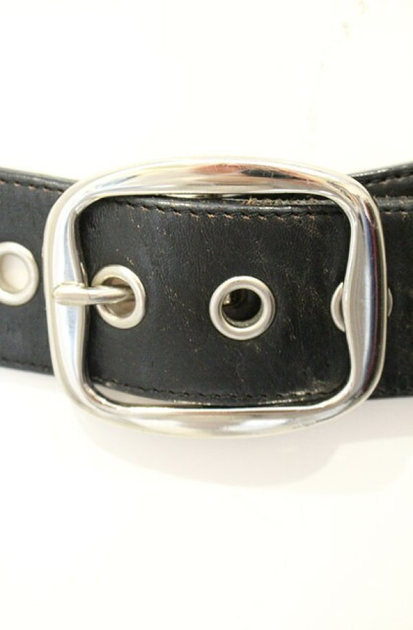 画像2: ヴィヴィアンウエストウッド 中古 / カッティングレザーベルト  ブラックｘシルバー  O-26-10-04-035-gd-YM-OS (2)