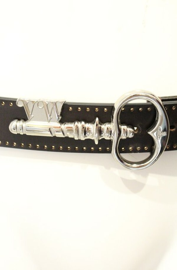 画像2: ヴィヴィアンウエストウッド 中古 / キーバックルベルト  シルバーｘダークブラウン  O-26-10-04-036-gd-YM-OS (2)