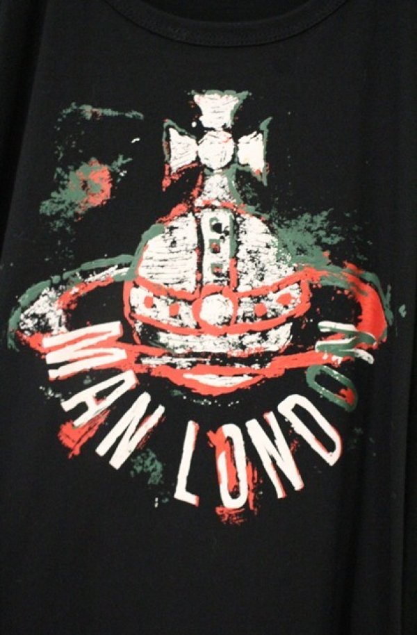 画像2: ヴィヴィアンウエストウッド 中古 / “PAINTED ORB” ビッグTシャツ  ブラック  O-26-10-04-004-to-IG-OS (2)