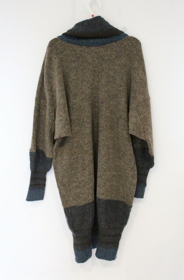 画像3: ヴィヴィアンウエストウッド 中古 / ウールモヘアタートルネックワンピース 2 ブラウンｘブルー  O-26-10-11-019-op-YM-OS (3)