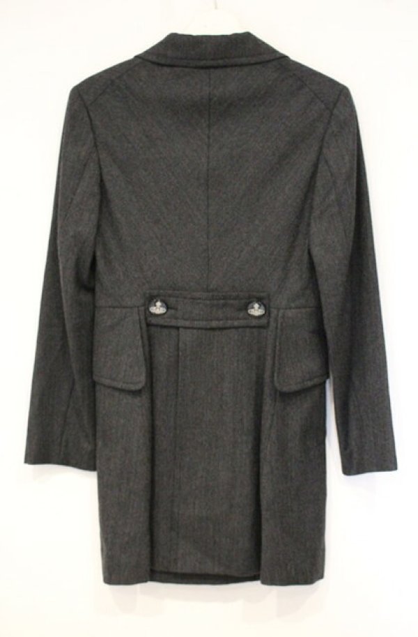 画像2: ヴィヴィアンウエストウッド 中古 / ダブルボタンロングジャケット 2 グレー  O-26-10-11-003-jc-IG-OS (2)