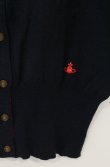 画像3: ヴィヴィアンウエストウッド 中古 / 単色オーブ刺繍半袖カーディガン 3 ネイビー  O-26-10-11-030-to-YM-OS (3)