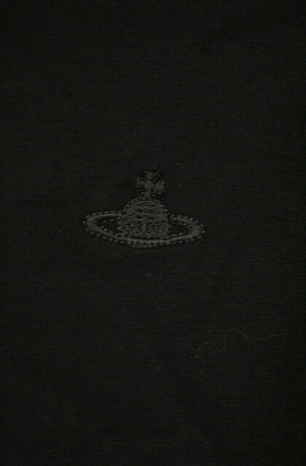 画像2: ヴィヴィアンウエストウッド 中古 / 単色オーブ刺繍スクエアカットソー 2 ブラック×グレー  O-26-10-11-066-to-IG-OS (2)