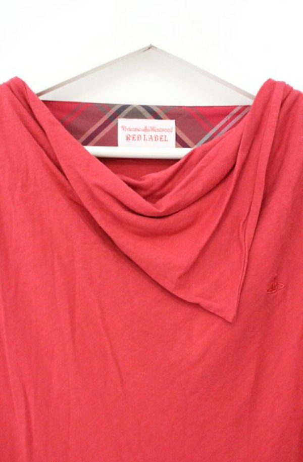 画像2: ヴィヴィアンウエストウッド 中古 / チェック切リ替エカットワンピース 2 レッド  O-26-10-11-073-op-IG-OS (2)