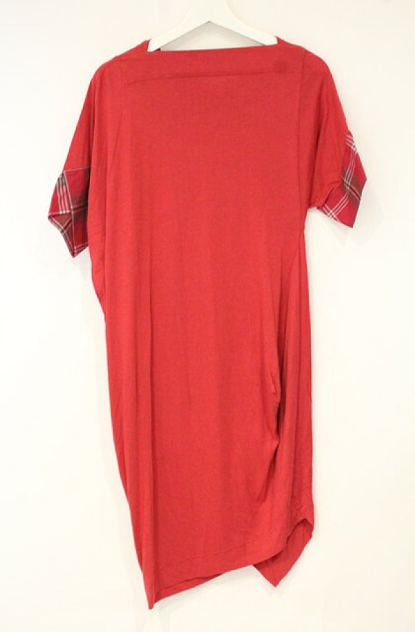 画像5: ヴィヴィアンウエストウッド 中古 / チェック切リ替エカットワンピース 2 レッド  O-26-10-11-073-op-IG-OS (5)