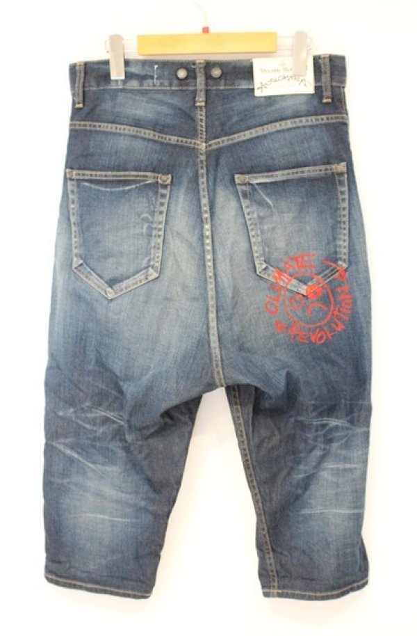 画像5: ANGLOMANIA 中古 / プリントクロップドデニムパンツ 38 インディゴ  O-26-10-11-090-pa-YM-OS (5)