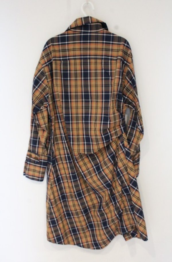 画像3: ヴィヴィアンウエストウッド 中古 / タータンチェックシャツワンピース 00 ライトブラウンｘネイビー  O-26-10-11-009-op-YM-OS (3)