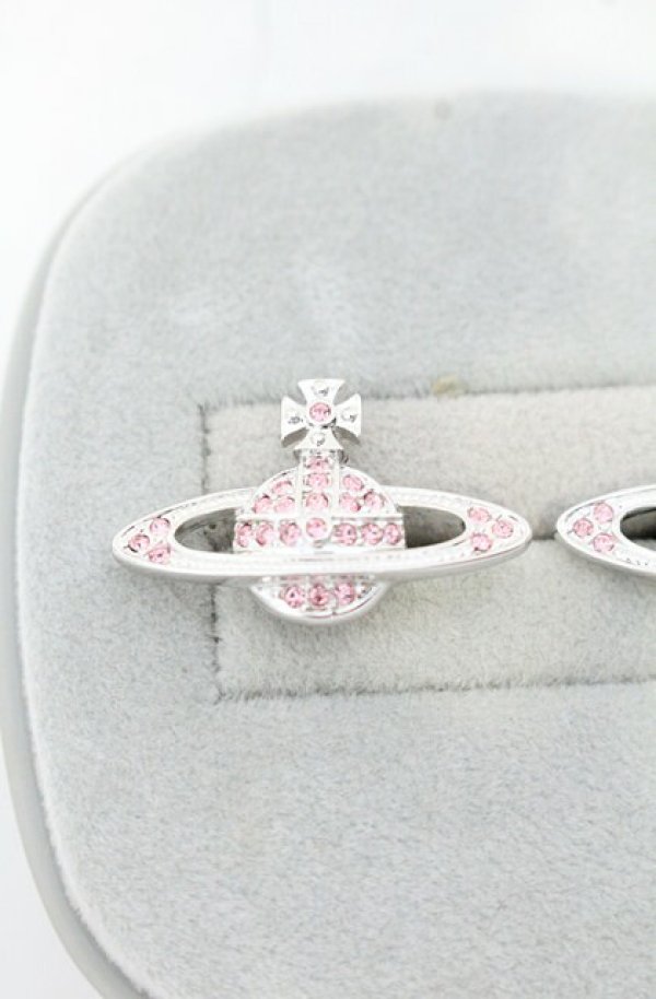 画像2: ヴィヴィアンウエストウッド 中古 / ミニバスレリーフピアス  シルバーｘピンク  O-26-10-11-098-er-YM-OS (2)